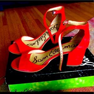 Sam Edelman red suede shoes size 7.5